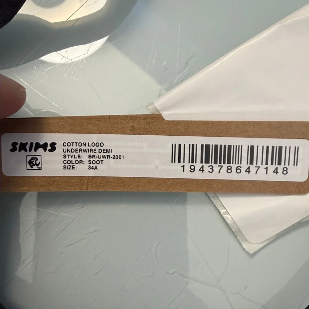 NWT SKIMS Cotton Logo Unlined Demi Bra - Picture 2 of 5